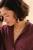A Beautiful Story Sanity Garnet Rose Quartz Necklace Gold Plated