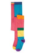 Frugi Norah 2PK Tights in Hotchpotch/Rose