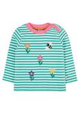 Frugi Orion Applique Top in Dragon Stripe/Flower