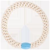KKNEKKI Ivory Blue Bead Hair Tie image