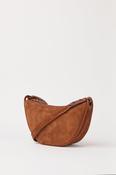 O MY BAG Leo Midi Crossbody Strap - Cognac Suède with Classic Leather