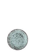 Madam Stoltz  Stoneware Cake Plate Light Petrol/Black