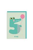 Ohh Deer Age 5 Crocodile Birthday Card image