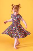 Frugi Spring Skater Dress in Happy Days Infant image