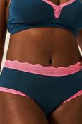 Stripe &amp; Stare High Rise Knicker - Midnight/Hot Pink