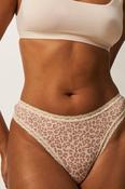 Stripe &amp; Stare Thong - Neutral Leopard Sand