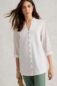 White Stuff Annie Longline Shirt in Pale Ivory