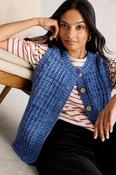 White Stuff Maxine Button Tank in Mid Blue