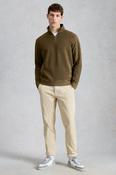 White Stuff Sidmouth Half Zip in Khaki Green
