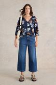 White Stuff Tia Wide Leg Crop Dark Denim Jeans