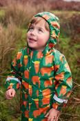 Frugi Printed Puddle Buster Coat in Highland Grazing Infant image