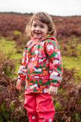 Frugi Printed Puddle Buster Coat in Purrfect Ponies Infant image