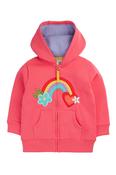 Frugi Carbis Hoodie in Rhubarb/Rainbow Junior image
