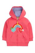 Frugi Carbis Hoodie in Rhubarb/Rainbow