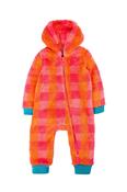 Frugi Cosy Ted Snuggle Suit in Rhubarb Check image