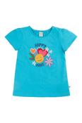 Frugi Lia Applique T-Shirt in Tropical Sea/Happy Infant image