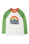 Frugi Tamar Raglan Top in Soft White/Do Good image