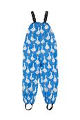 Frugi Puddle Buster Printed Trousers in Cobalt Goose