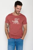 Greenbomb Turtle Walk (Guide/T-Shirt/GOTS) |  Sunset Red image