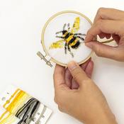 Kikkerland Bee Mini Cross Stitch Embroidery Kit image