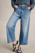White Stuff Tia Wide Leg Crop Mid Denim