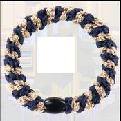 KKNEKKI Navy-Beige Glitter Hair Tie image