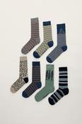Seasalt Gift Box of 7 Men's Sailor Socks Creatures Seastorm Mix image