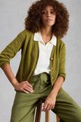 White Stuff Nova Linen Blend Mid Green Cardigan