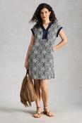 White Stuff Jilly Navy Multi Linen Dress image