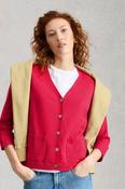 White Stuff Nova Linen Blend Dark Pink Cardigan