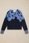 White Stuff Lois Print Cardi Blue Print