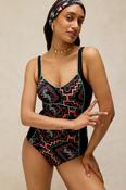 White Stuff Splash Control Swimsuit Blk Print