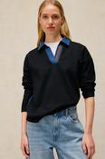 White Stuff Denim Mix Rugby Top