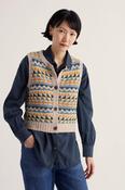 Seasalt Dawson Pick Vest Fair Isle zig Zag Geo Bright Marine Mix image