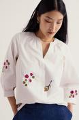 Seasalt Grace Embroidered Top Flora Embroidery Chalk