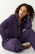 Stripe &amp; Stare Long Pyjama Set - Night Fog image