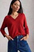 White Stuff Elody Mid Red Linen Blend Jumper