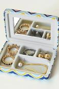Kikkerland Portable Striped Jewellery Case