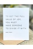 The Pear in Paper The Full Value of Joy Greeting Card ( Letterpress )
