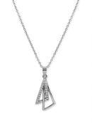 Silver Cubic Zirconia Triangle Drop Pendant