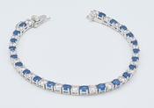Silver Blue and White Cubic Zirconia Bracelet