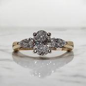 18ct Yellow Gold Lab Diamond Trilogy Ring