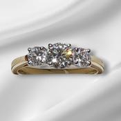 18ct Yellow Gold Lab Diamond Trilogy Ring