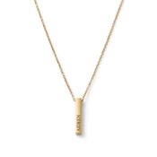 Gold Plated Silver Necklet With Engravable 3D Bar Pendant