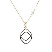 9ct Yellow and White Gold Double Square Pendant image
