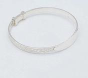 Silver Baby Bangle With Engravable Panel image