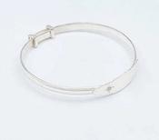 Silver Baby Bangle With Clear Stone image