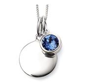 Silver September Birthstone Disc