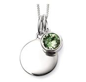 Silver August Birthstone Disc