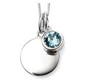 Silver March Birthstone Disc